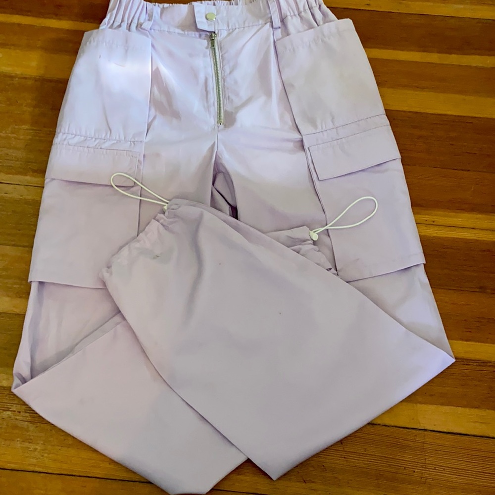 Light purple LF windbreaker material joggers